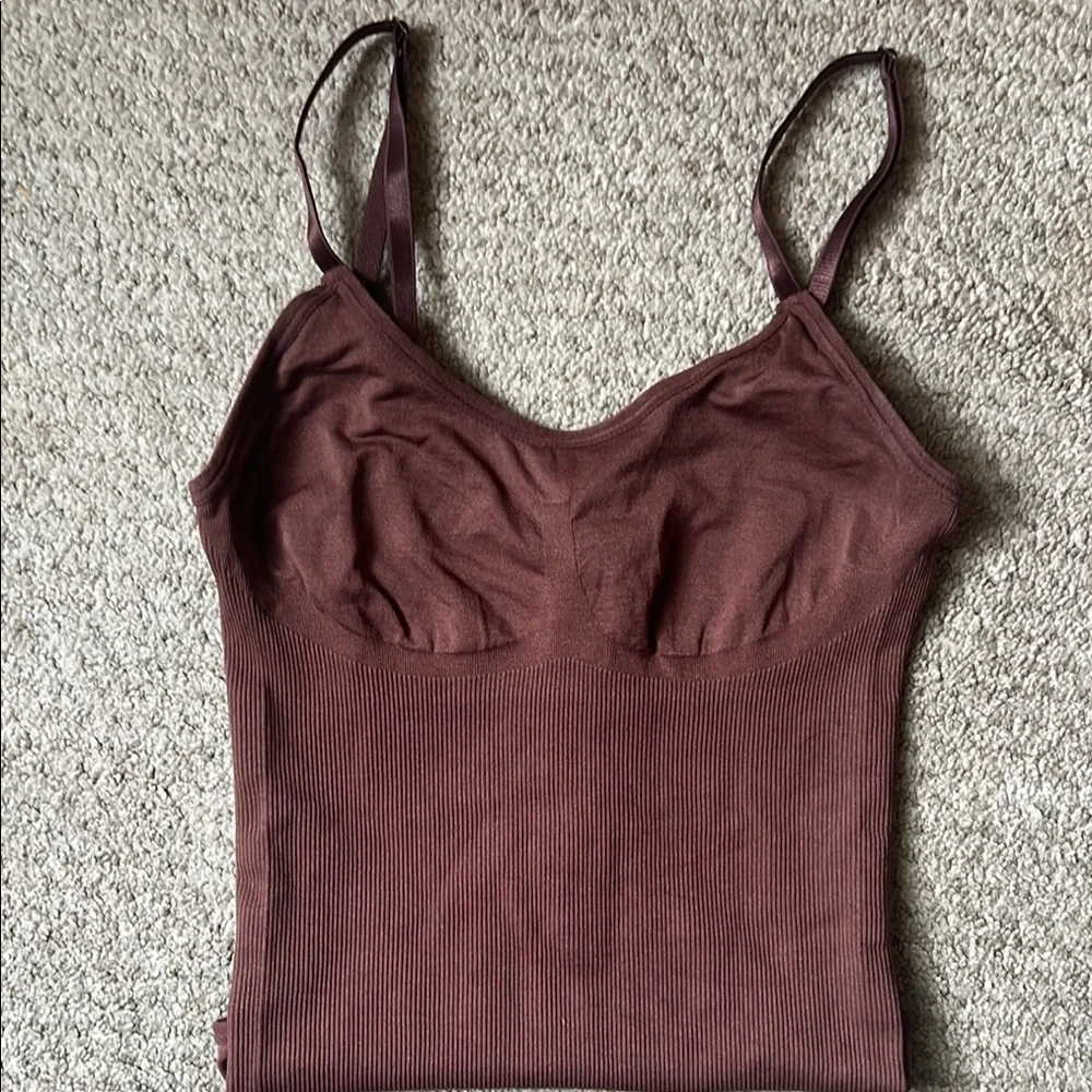 Brown Ribbed Bodysuit - Picture 6 of 8